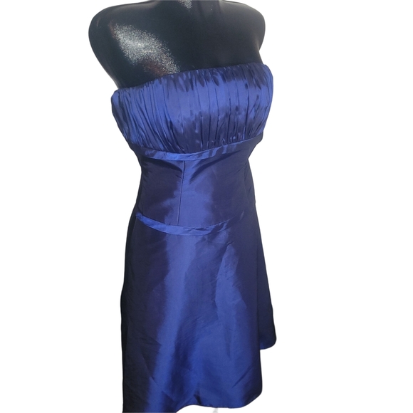 Alyce Designs Blue Strapless Prom Formal Dress 6 - Picture 3 of 7